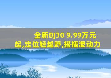 全新BJ30 9.99万元起,定位轻越野,搭插混动力